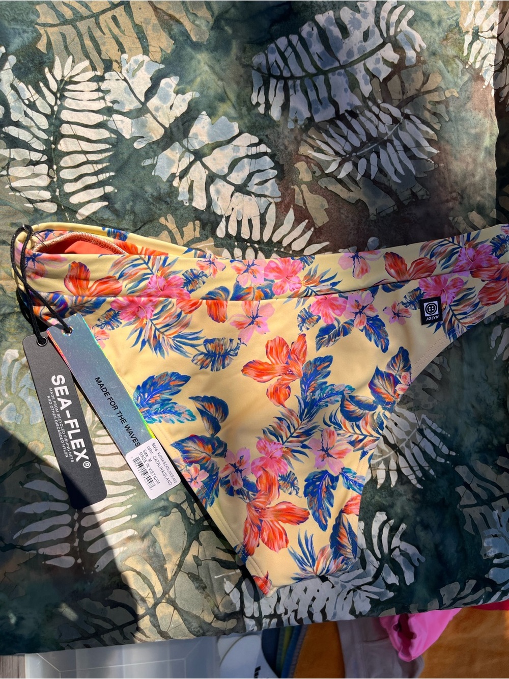 Jolyn SEA-FLEX Women's Yellow Floral Bikini Bottom